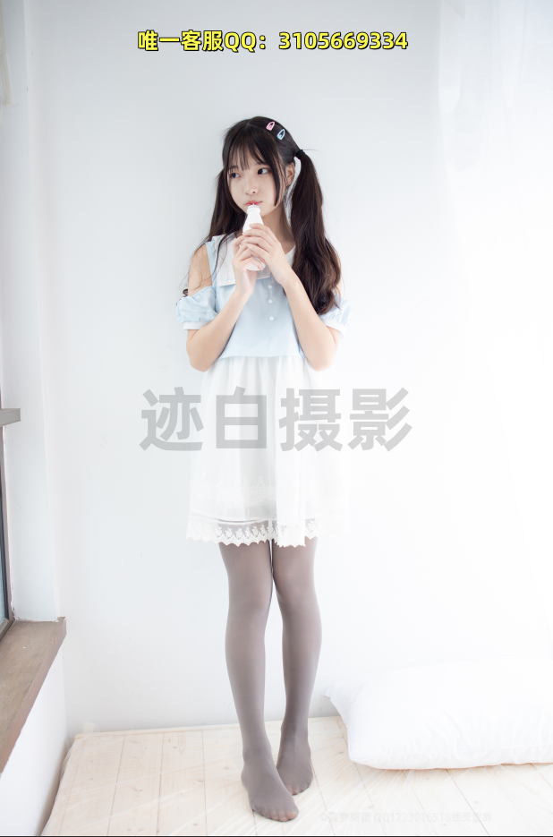 第302期-双马尾与浅蓝白裙的清甜